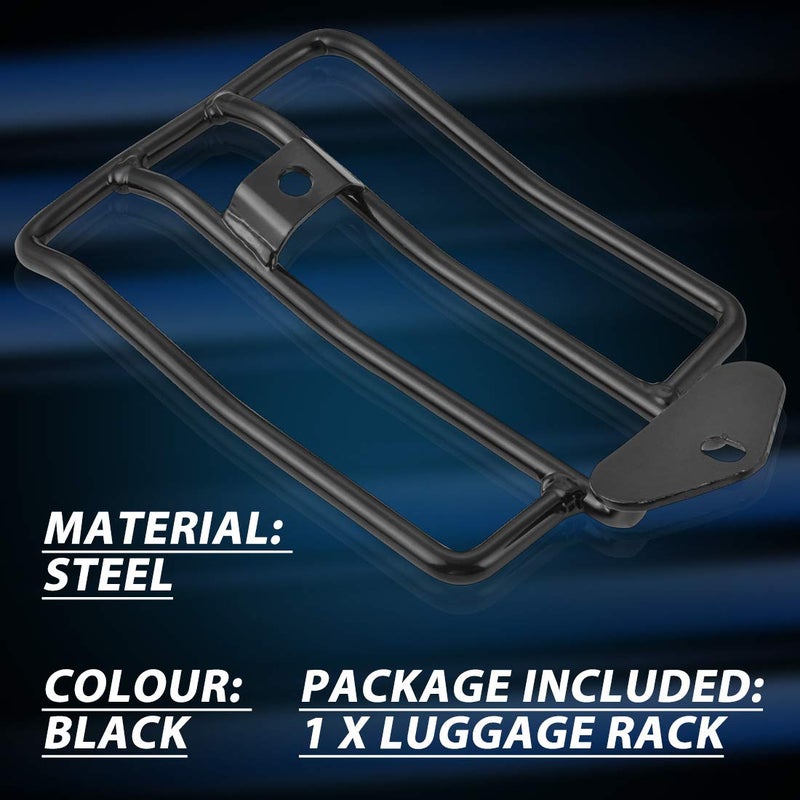 KaTur Motorcycle Luggage Rack Support Shelf Fits Rear Solo Seat 180mm (7") Black Compatible with Harley XL Sportsters Iron 48 883 XL1200 2004-2018 - Image 4